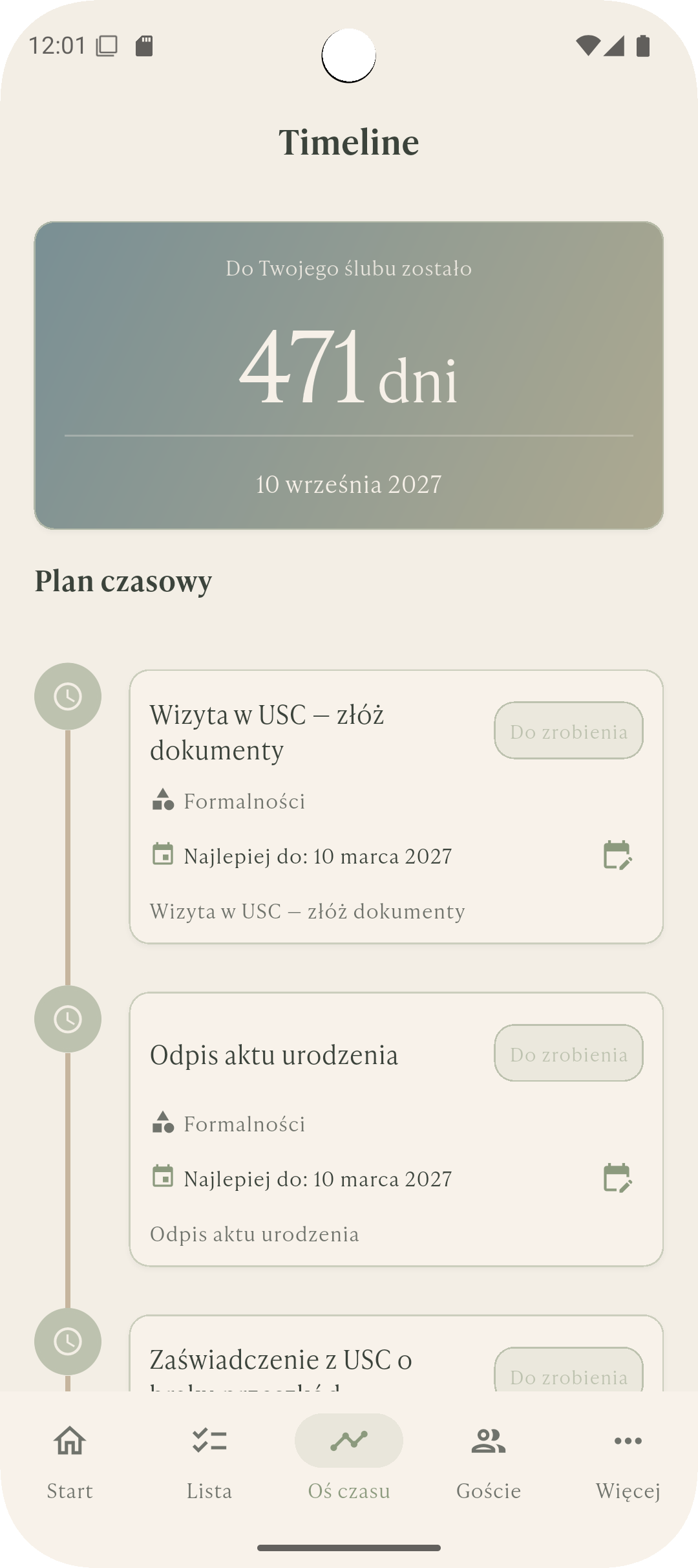 Harmonogram dnia ślubu